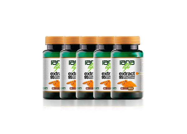 Pachet 5 cutii Extract95 Curcumin cu Bioperine (Piper Negru)
